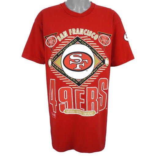 1993 Vintage Style San Francisco 49Ers Spell-Out T-Shirt Hoodie Sweatshirt Reprinted Full Size Gifts for Fans