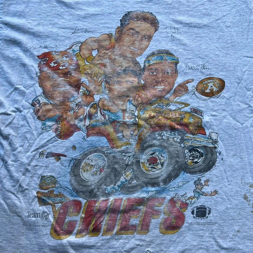 1994 Kansas City Chiefs Super Bowl Caricature Xplosion Retro NCAA Shirts Sweatshirt T-shirt - Image 2
