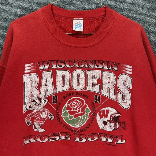 1994 Rose Bowl College Sports Gear: Vintage Wisconsin Badgers Red Sweatshirt - Image 2