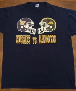 1995 NCAA Football Sun Bowl Washington Huskies vs. Hawkeyes Tee - Official College Apparel - NCAA Shirts for Men