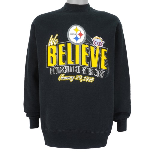1995 Vintage Pittsburgh Steelers Crew Neck Sweatshirt American Football Shirt for Dad with NCAA Shirts for Men
