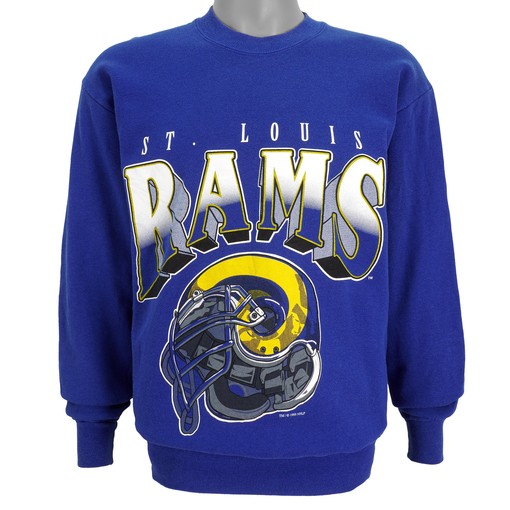 1995 Vintage Style St. Louis Rams Crew Neck Sweatshirt Hoodie Shirt Reprinted Full Size Gifts for NFL Fans