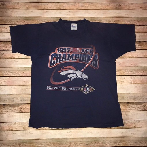 1997 Denver Broncos AFC Champions Sweatshirt T-shirt - Vintage Style Retro NFL Shirts, Perfect Gift for Football Fans