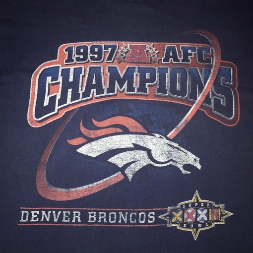 1997 Denver Broncos AFC Champions Sweatshirt T-shirt - Vintage Style Retro NFL Shirts, Perfect Gift for Football Fans - Image 2