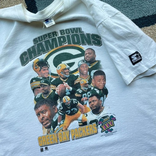 1997 Green Bay Packers Superbowl Champions Vintage Style Starter Sweatshirt T-shirt for NFL Fans - Image 2