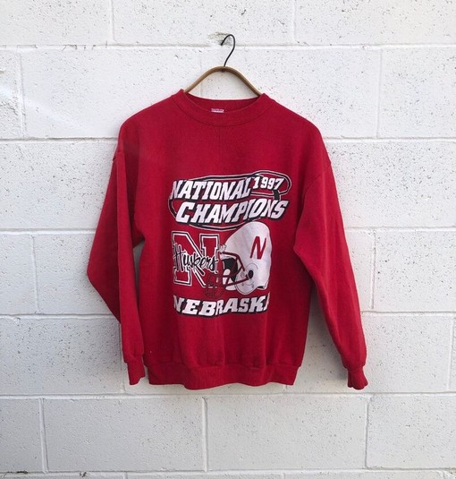 1997 National Champions Sweatshirt, Vintage 90's Nebraska Huskers Football, NCAA Apparel