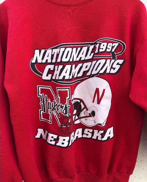 1997 National Champions Sweatshirt, Vintage 90's Nebraska Huskers Football, NCAA Apparel - Image 2