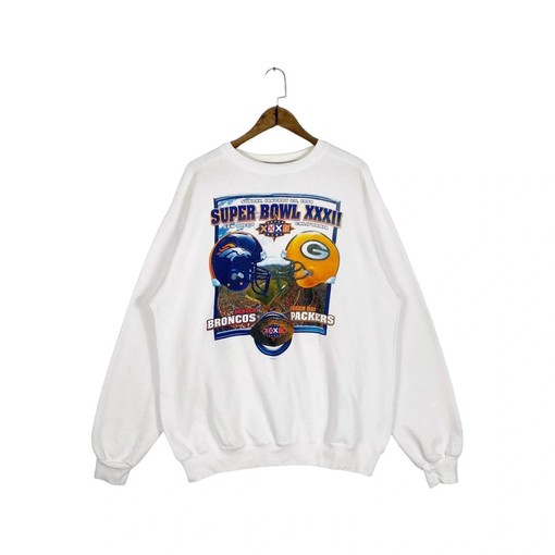 1998 Super Bowl Denver Broncos Green Bay Packers Vintage Style Sweatshirt T-shirt for NFL Fans