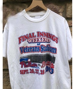 2004 Veterans Stadium Final Weekend Philadelphia Phillies vs. Atlanta Braves MLB Shirt - A Must-Have for Fans