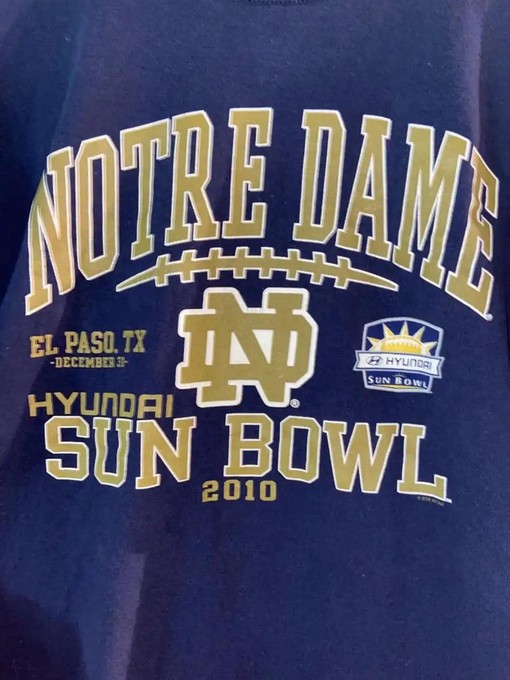 2010 Notre Dame Sun Bowl Sweatshirt Hoodie for NCAA Fans, Ideal for Game Day - Image 2