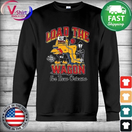 2022 Load The Wagon For New Orleans Kansas Jayhawks Shirt - American University T Shirt - Image 2