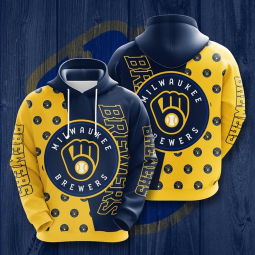 3D All Over Print Milwaukee Brewers Sport Hoodie with Custom Design