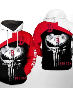 3D Boston Red Sox MLB Punisher Skull Hoodie