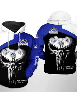 3D Colorado Rockies MLB Skull Hoodie