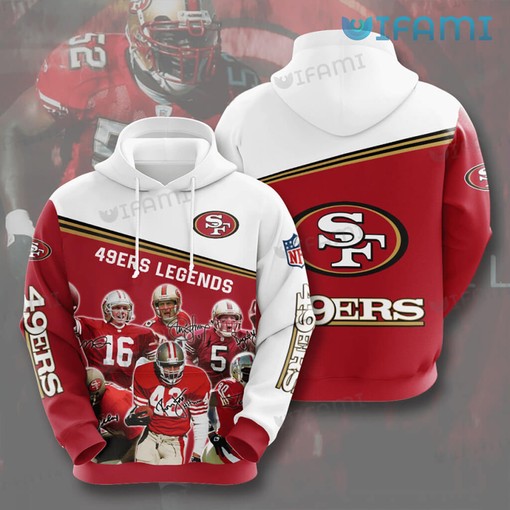49ers Legends Signatures All Over Print 3D Hoodie - Perfect San Francisco 49ers Gift