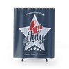4th of July Decorations Curtain with American Flag Print for Patriotic Bathroom Decor