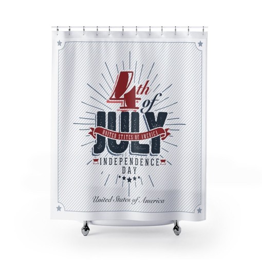 4th of July Home Decor Shower Curtain - Celebrate with Red, White and Blue