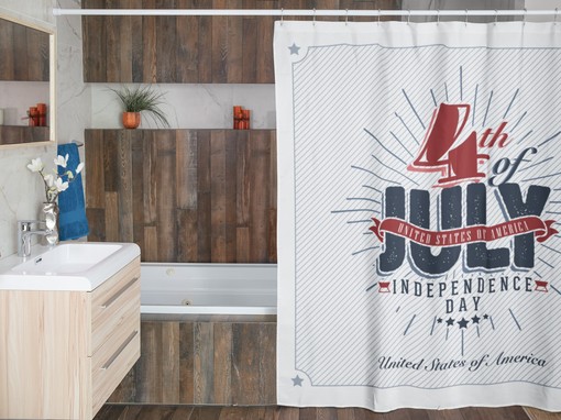 4th of July Home Decor Shower Curtain - Celebrate with Red, White and Blue - Image 2