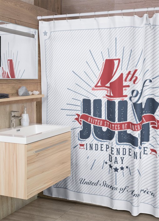4th of July Home Decor Shower Curtain - Celebrate with Red, White and Blue - Image 3