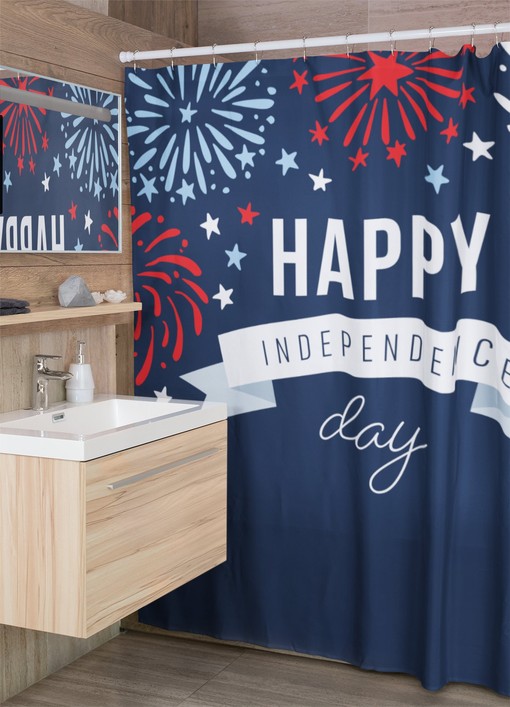 4th of July Patriotic Shower Curtain - Celebrate with a Touch of American Pride - Image 2