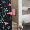50s Style Black and White Mid Century Inspired Shower Curtain - Classic Bathroom Decor Idea