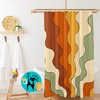 70's Groovy Wave Hipster Rust and Beige Mid Mod Shower Curtain for a Retro Look
