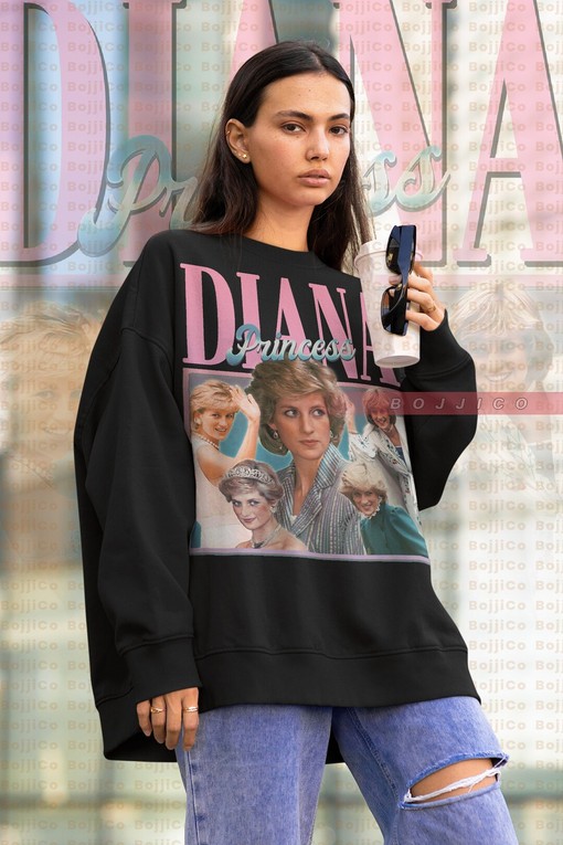 80s Princess Diana Sweatshirt for Women - Fan Sweater with British Royalty Quote