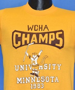 80s University of Minnesota WCHA Champs 1983 Hockey Golden Gophers T-Shirt for Football Lover Gifts