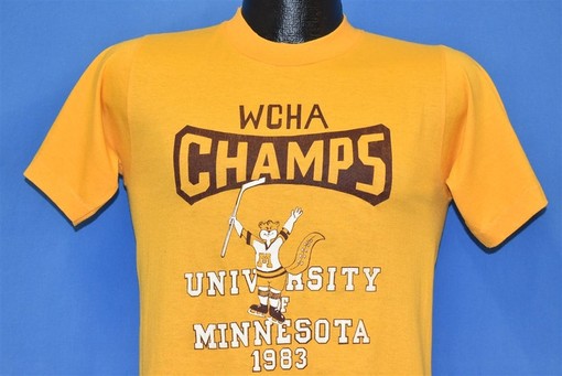 80s University of Minnesota WCHA Champs 1983 Hockey Golden Gophers T-Shirt for Football Lover Gifts
