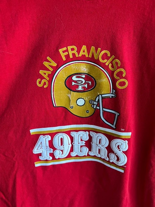 80s/90s San Francisco 49ers Sweatshirt T-Shirt, NFL Football Teams Gifts For Fans, incorporating college shirts - Image 2