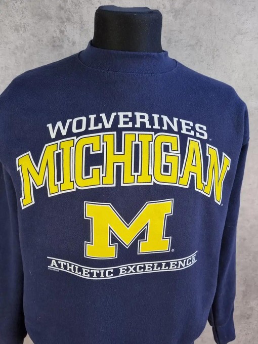 90S Lee Michigan Nutmeg Big Logo T-Shirt Sweatshirt for American Football and NCAA Sport Fans - Image 2