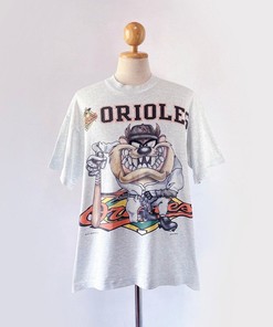 90S Taz Looney Tunes X Baltimore Orioles MLB Baseball Tee for Retro Look