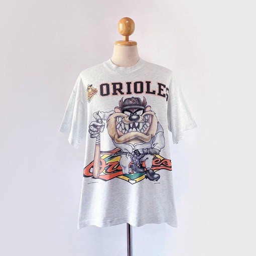 90S Taz Looney Tunes X Baltimore Orioles MLB Baseball Tee for Retro Look