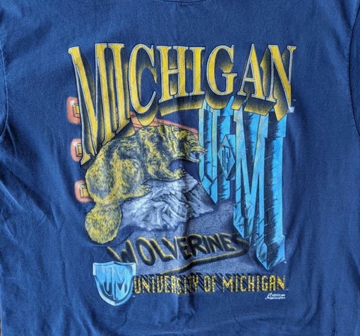 90S University of Michigan Wolverines Football T-Shirt - Perfect Gift for Her/Him - Image 2