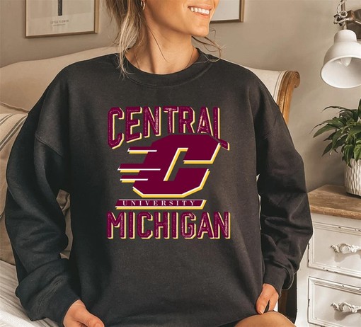 90s Central Michigan University CMU Sweatshirt Hoodie Shirt, Retro CMU Apparel with College Shirts for Women - Image 3