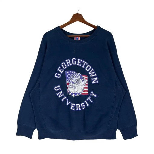 90s Georgetown University Football Sweatshirt and T-Shirt Set - American University Shirt for Fans