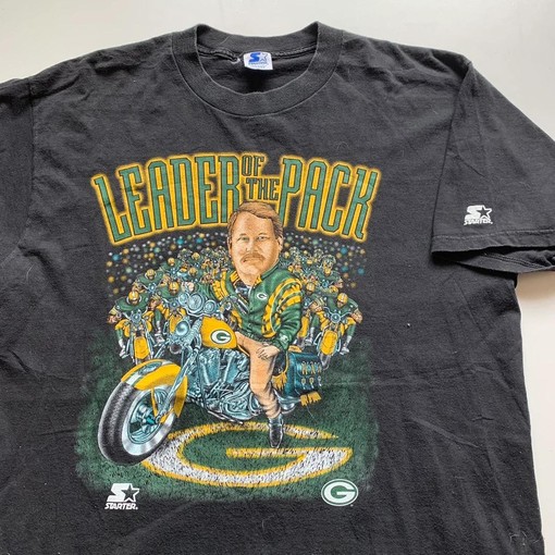 90s Green Bay Packers Leader Of The Pack Starter Vintage Style Sweatshirt T-shirt for NFL Fans - Image 2