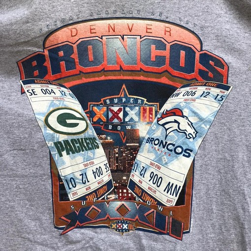 90s Green Bay Packers vs Denver Broncos Vintage Sweatshirt T-shirt - Ideal Gift for College Shirts & NFL Fans - Image 2