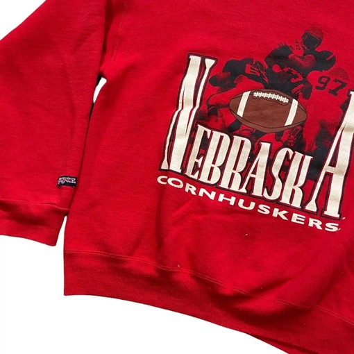 90s Jansport Nebraska Cornhuskers Football Sweatshirt & Tee - American Football Sports Gifts - Image 2