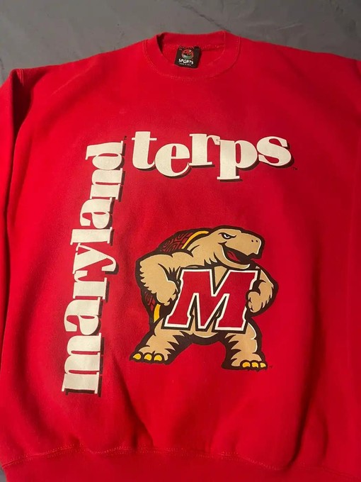 90s Maryland Terps Basketball UMD Sweatshirt Hoodie Football Game Day T-Shirt Lover - NCAA Shirts - Image 2