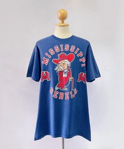 90s University of Mississippi Ole Miss Rebels NCAA Sport Shirt - Retro Look