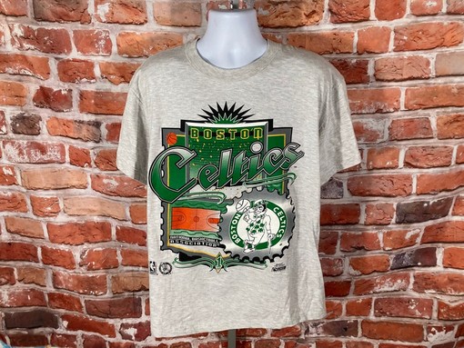 90s Vintage Boston Celtics Shirt, NBA Tee Sweatshirt Hoodie, Deadstock w/Tags - Unisex NBA Memorabilia - Image 2