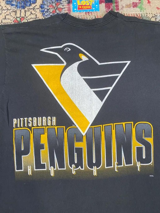 90s Vintage NHL Hockey Pittsburgh Penguins Big Logo T-Shirt Sweatshirt Hoodie - Classic Design for Hockey Fans - Image 2