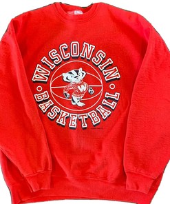 90s Wisconsin Badgers Vintage Style Crewneck Sweatshirt - NCAA Football with ncaa shirt kids