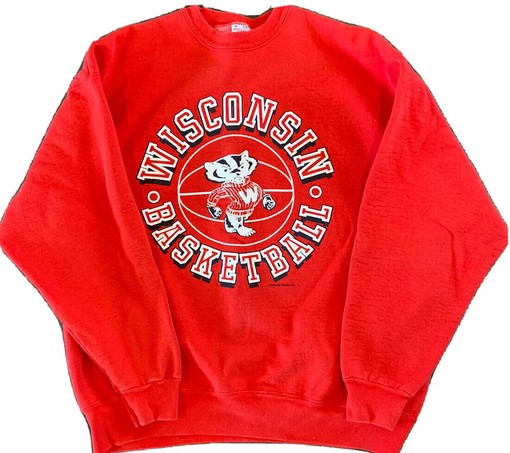 90s Wisconsin Badgers Vintage Style Crewneck Sweatshirt - NCAA Football with ncaa shirt kids