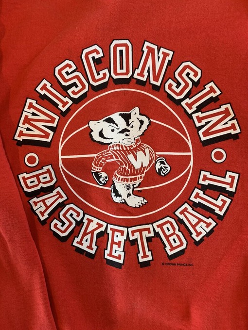 90s Wisconsin Badgers Vintage Style Crewneck Sweatshirt - NCAA Football with ncaa shirt kids - Image 2