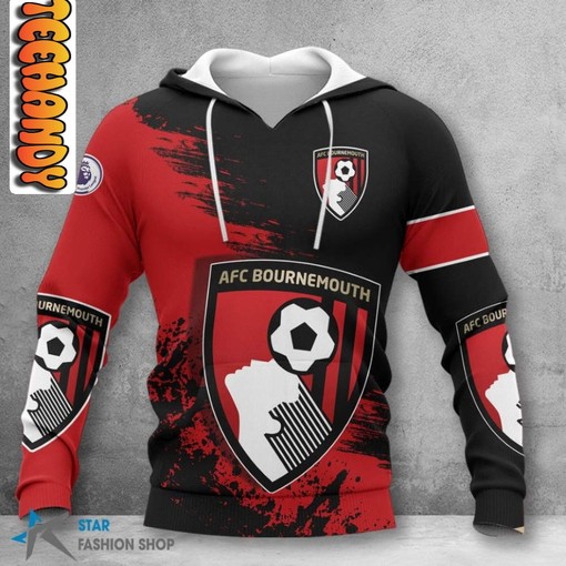 AFC Bournemouth All Over Print 3D Hoodie - Ideal for Football Fans