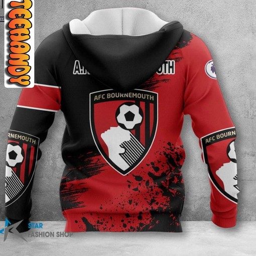 AFC Bournemouth All Over Print 3D Hoodie - Ideal for Football Fans - Image 2