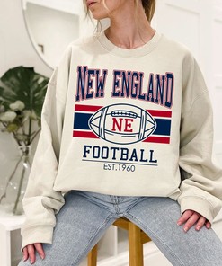 AFC Fan Shirt, NFL Shirt with Vintage New England Football Sweatshirt and NCAA Shirts for Men