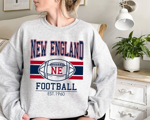 AFC Fan Shirt, NFL Shirt with Vintage New England Football Sweatshirt and NCAA Shirts for Men - Image 2